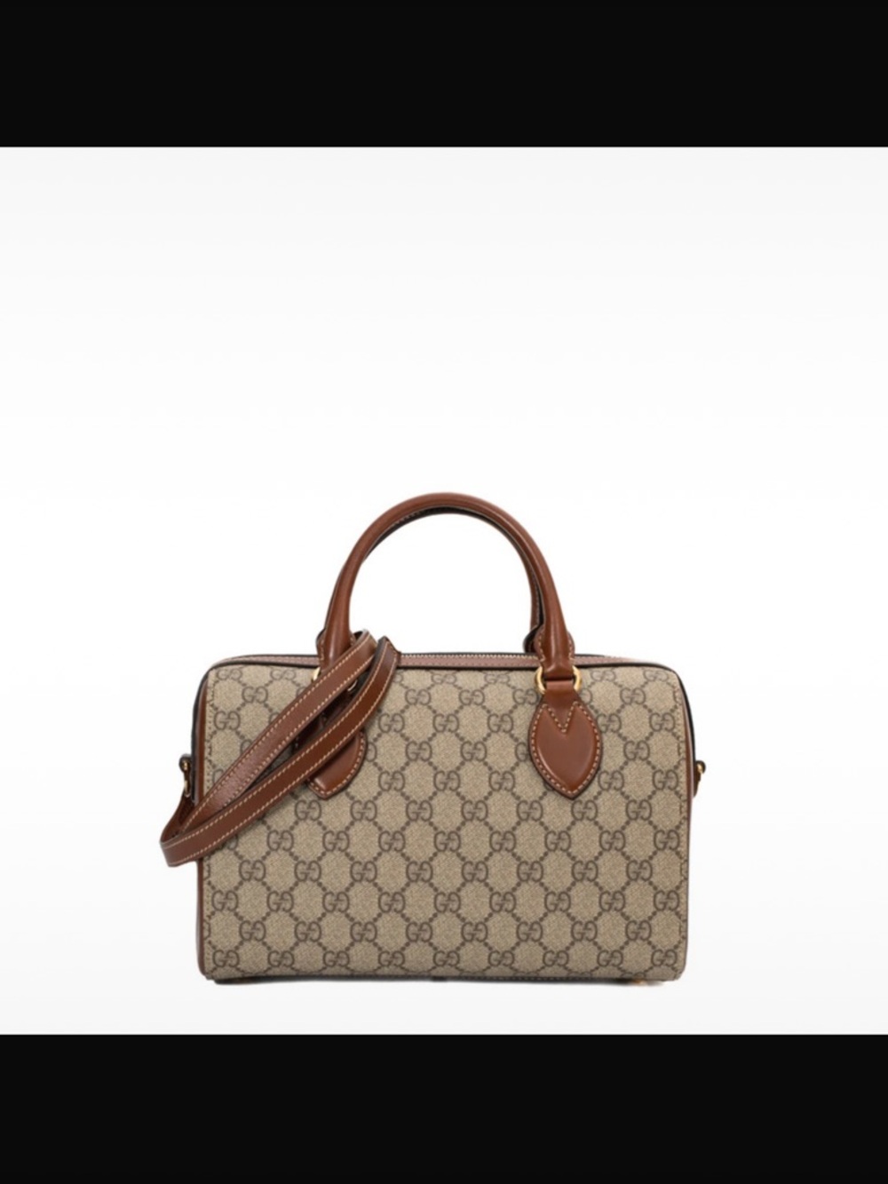 Authentic GUCCI BOSTON handbag shoulder GG Supreme Leather - pre loved